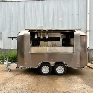 Chariot de restauration en acier inoxydable de qualité européenne, 3,8 m, camion de cuisine, remorque alimentaire mobile pour concession extérieure avec COC - Product Image 1