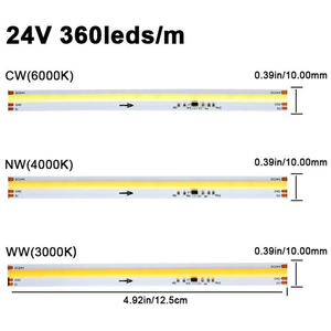Bande lumineuse LED COB à effet d'eau courante DC24V 5M IP20 avec télécommande, éclairage paysager, CRI 90, 360 LED/m - Product Image 4