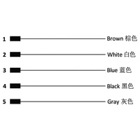 파인더-인더스트리얼 브라운 블루 블랙 이너 와이어 M8 B 코드 5핀 수형 직각 자동차용 USB 커넥터 케이블 황동 접점 3A