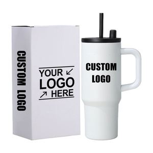 Nuevo Vaso Aislado de Acero Inoxidable 316, Vaso con Pajita de Gran Capacidad, con Asa y Logotipo Personalizado - Product Image 1