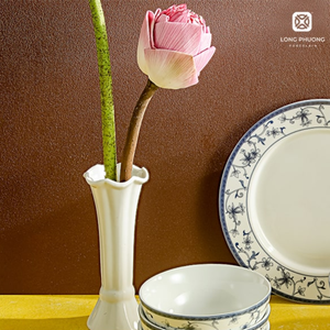 Vase en porcelaine blanche de haute qualité OEM avec bouche évasée élégante-Fabricant de vaisselle en gros - Product Image 3