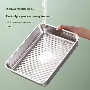 Dropshipping Tất Cả Các Nền Tảng-Thép Không Gỉ Hình Chữ Nhật Hộp Ăn Trưa Heatable Bánh Bao Tấm Gạo Microwavable BBQ Tấm Phục Vụ - Product Image 4