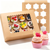 Boîte à cupcakes écologique avec fenêtre transparente en relief pour commandes à emporter, pâtisseries faites maison, cadeaux et emballages de pâtisserie