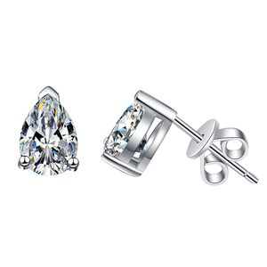 Moissanite <b>Stud</b> Earrings Heart Shape Classic Style Prong Setting 925 Sterling <b>Silver</b> Fashion Jewelry for Women - Product Image 1