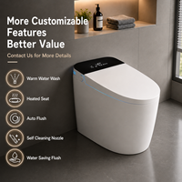 Inodoro inteligente de una pieza con bidé, control remoto, descarga automática, asiento con calefacción y drenaje a pared, venta al por mayor de fábrica