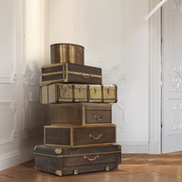 Commode en laiton de style italien, luxe léger, rétro, créative, en forme de valise vintage, meuble de rangement pour salon et chambre