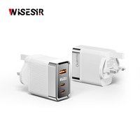Chargeur rapide 65W à 3 ports pour ordinateur portable, téléphone, tablette, Switch, GaN OTP, 92% d'efficacité, station de charge de bureau, prise pliable, compact