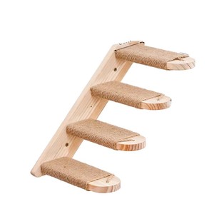 Échelle murale pour chat en bois massif, 4 niveaux, sisal, multi-étages, durable, pour salon - Product Image 4