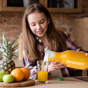 Bouteille à jus transparente de <span class=keywords><strong>1</strong></span> L et <span class=keywords><strong>1</strong></span>,<span class=keywords><strong>5</strong></span> L, carafe à eau, carafe à jus chaud ou froid, carafes en <span class=keywords><strong>plastique</strong></span> transparent - Product Image 5
