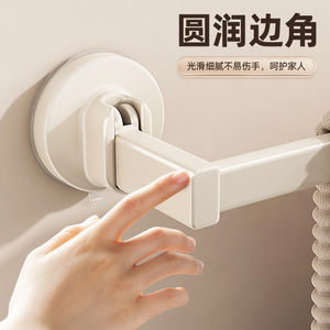 Porte-serviettes mural à ventouse Chef Jun, 2 barres, blanc laiteux, étagère de rangement pour salle de bain, gain de place - Product Image 5