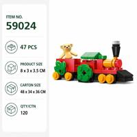 Set de Bloques de Construcción de Tren Navideño Personalizado, Juguete de Construcción STEM OEM para Niños, Mini Kit de Modelo Navideño, Marca Privada para Niños