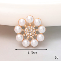 Nouvelles décorations en alliage de zinc électroplaqué, motif fleur et perle, pour coques de téléphone portable et accessoires de chaussures, avec trous de fixation