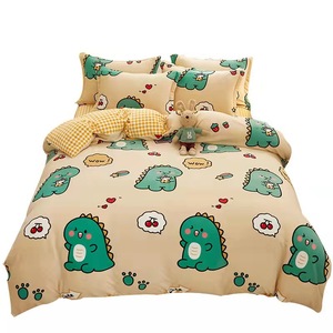 Parure de <span class=keywords><strong>lit</strong></span> en velours de lait chaud d'hiver, ensemble de quatre pièces en flanelle de corail épaissie, housse de couette en peluche, ensemble de draps trois pièces pour enfants - Product Image 1