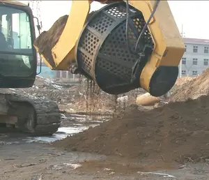 RSBM OEM Rock Trommel Screen Excavator Rotating Customized Grid Sizes Soil Screening Bucket For Excavator