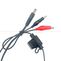 Cable de alimentación con fusible de 12V CC, conductor de cobre con aislamiento de PVC, de 5.5x2.1mm a pinzas de cocodrilo, para cámara de rastreo