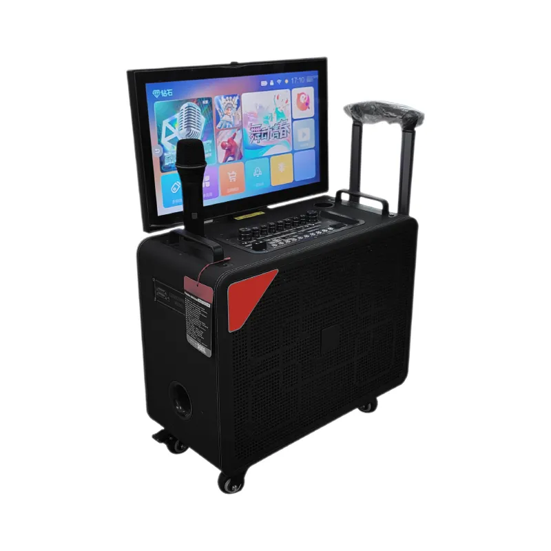 Drahtloser Karaoke-Lautsprecher mit 21 ''Touchscreen, Mikrofon und Bluetooth-Lautsprechern