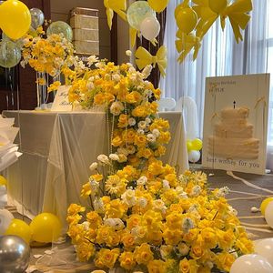 Arrangement de fleurs artificielles jaunes en soie pour événements, bars, hôtels, fleurs sauvages, fleurs artificielles pour la décoration de mariage et de fête - Product Image 2