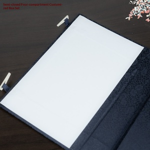 Coffret <span class=keywords><strong>de</strong></span> quatre boîtes à livres en papier sur mesure, cousues à <span class=keywords><strong>la</strong></span> main, style antique, pour arbres généalogiques et genealogies, fabriqué en Chine, personnalisable - Product Image 5