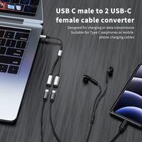 Adaptateur de câble USB-C en alliage d'aluminium, double port Type C mâle vers double USB C femelle, pour ordinateurs portables, PS5 et autres stations d'accueil