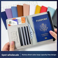 Porte-passeport et porte-cartes d'identité de luxe à sangle épaisse en cuir PU, motif lettres, tendance, housse de protection