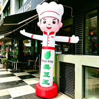 Grand cochon chef LED gonflable, résistant à l'eau, en tissu Oxford, pour la publicité d'événements et de restaurants