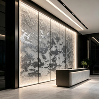 Panneau en résine PETG feuille d'argent laminé à chaud, résistant au feu, anti-âge, pliable, découpable, décoratif translucide de luxe