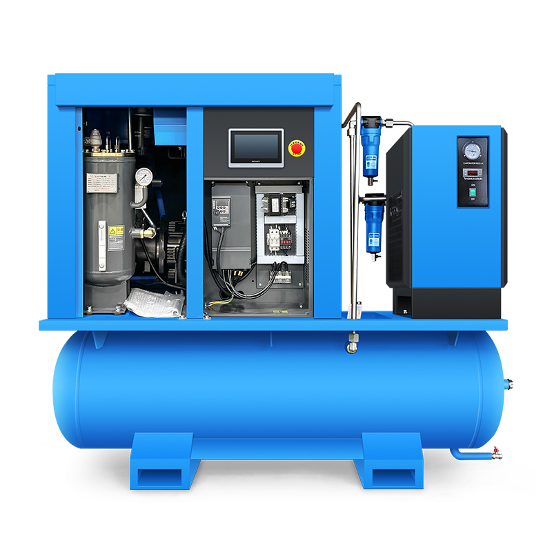 ORANGLES 7.5kw 10HP 4 in 1 Portable Screw Air Compressor with Tank and Dryer Bahrain - angled perspective - presenting advantages - Image 4 of 5 | fits any environment | Purchase 7.5kw 10HP 4 in 1 Portable Screw Air Compressor with Tank and Dryer Bahrain Michigan | Free Shipping ORANGLES