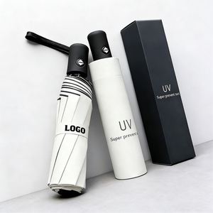 Manufacturer Wholesale Custom Logo Paraguas Promo Business Gift Uv Windproof Portable Fold Auto Umbrella With Pouch - Product Image 5