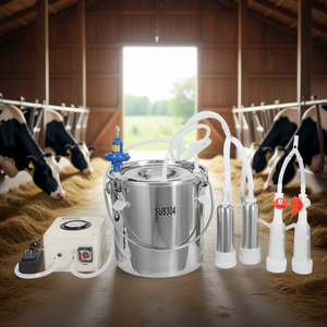 Ordeñadora eléctrica Vevor de 12L con cubeta de acero inoxidable 304, máquina de ordeño automática por pulsación para vacas - Product Image 2