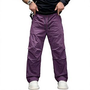 <span class=keywords><strong>Pantaloni</strong></span> da <span class=keywords><strong>Uomo</strong></span> in Nylon Stile Paracadute, Taglio Ergonomico 3D, Leggeri e ad Asciugatura Rapida, <span class=keywords><strong>Pantaloni</strong></span> Cargo Urbani Techwear Streetwear - Product Image 4