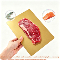 Film rétractable de luxe doré pour emballage alimentaire jetable de steaks et saumons, pour la conservation de la fraîcheur des produits surgelés