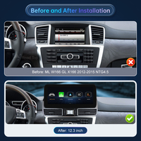 Pantalla Multimedia Inalámbrica CarPlay Android Auto para Automóvil con Sistema Linux de 12.3 Pulgadas para Mercedes-Benz ML W166 GL X166 2012-2015 NTG4.5