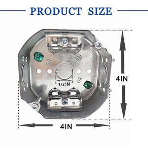 Boîte de jonction en acier galvanisé octogonale de 4 pouces conforme à la norme canadienne CETL, boîte électrique en métal avec serre-câbles - Product Image 3