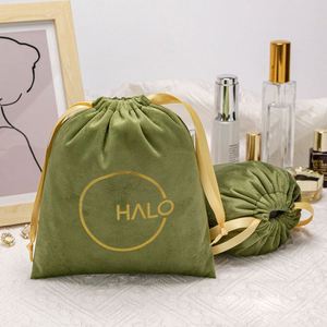 Fashion Luxury Women's Velvet <b>Drawstring</b> <b>Pouch</b> Velvet Dust <b>Pouch</b> Bag Velvet Jewelry Gift Storage <b>Pouch</b> With Silk Ribbon - Product Image 2