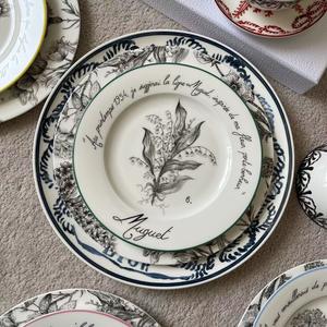 Service de vaisselle en porcelaine fine européenne bleu et blanc, motif tigre imprimé, assiettes de présentation pour mariage - Product Image 5