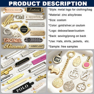 Accessoires <span class=keywords><strong>de</strong></span> <span class=keywords><strong>maillot</strong></span> <span class=keywords><strong>de</strong></span> <span class=keywords><strong>bain</strong></span> tendance, étiquettes métalliques vierges, gravure personnalisée, étiquette <span class=keywords><strong>de</strong></span> nom, alliage, denim, logo métallique doré, plaque pour lacets - Product Image 2