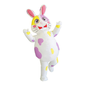 Disfraz Inflable de Conejo de Pascua para Adultos, Divertido Disfraz de Conejo Blanco Inflable para Fiestas de Pascua - Product Image 1