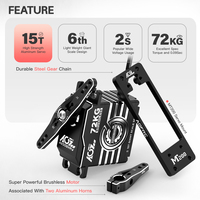 Servo RC AGFRC A200BHMW 2S con Engranajes de Acero, Sin Escobillas, IP67 Impermeable, Programable, Velocidad de 0.092 Segundos, Torque de 72KG para Autos a Escala 1/6