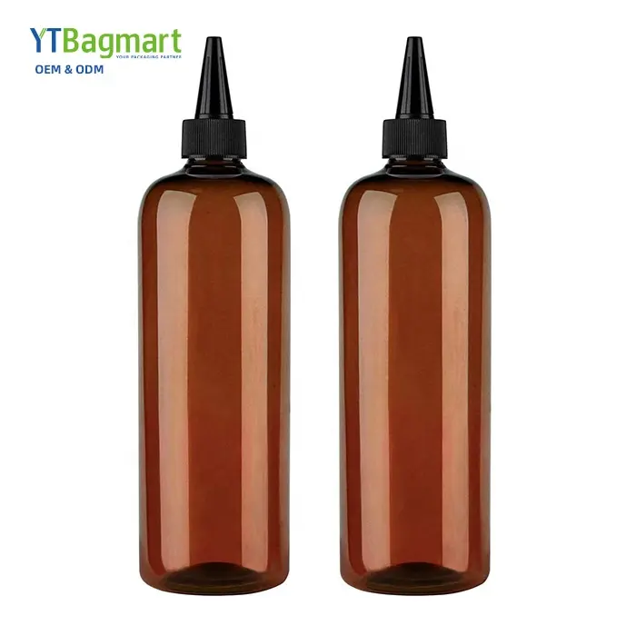 Clear Plastic Hair Oil Squeeze Water Bottles With Custom Logo Twist Cap for Lotion 80ml 100ml 250ml