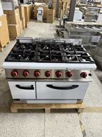 Cuisinière à gaz commerciale homologuée ETL/CE, 6 brûleurs avec four, 210 000 BTU, en acier inoxydable, pour usage en restaurant, prix d'usine