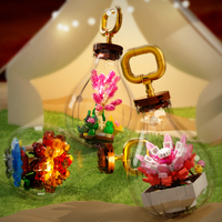 12 Gaya Mini Pot Bola Lampu Tanaman Sukulen Blok Bangunan Kaktus Pohon Bonsai Blok Bangunan Model Batu Bata untuk Anak-anak