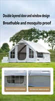 Tente de camping gonflable quatre saisons pour 6 à 8 personnes |   Tente pneumatique en tissu Oxford imperméable avec un grand espace et une installation facile