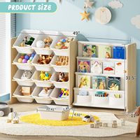 Étagère multifonctionnelle de rangement pour jouets en bois pour enfants avec 16 bacs en plastique Organisateur de jouets pour enfants