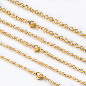 Collar de Acero Inoxidable Chapado en Oro de 18K para Hombre, Diseño Geométrico Moderno para Fiesta, con Cadena de Eslabones Metálicos Redondos - Product Image 5