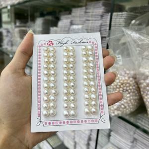 ไข่มุกน้ำจืดธรรมชาติทรงแบนหลังเรียบแบบเจาะรูครึ่งวง ขนาด 3-9 มม. เกรด 4A ขายส่ง - Product Image 2