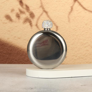 Toptan 5oz Yuvarlak Cep Matarası Paslanmaz Çelik 304 Tek Duvarlı Flagon Şarap Kabı <span class=keywords><strong>Mini</strong></span> Matarası Elmas Kapaklı - Product Image 2