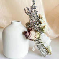 Bundle de bâtons de sauge blanche en cristal de guérison spirituelle naturelle avec kit cadeau de fleurs pour nettoyer la maison Relaxation