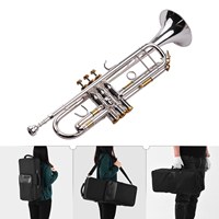 Professional Silver Plated Trumpet with Golden Keys High-Quality Brass Wind Instrument for Musicians Orchestra Band Performances
