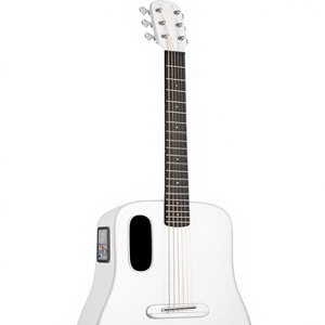 LAVA ME 4 Akustik-Elektro-Gitarre aus Kohlefaser, Reise-Smart-Audio-Gitarre mit 6 Saiten, Touchscreen, FreeBoost 30 Airflow Tasche (38 Zoll Weiß) - Product Image 1