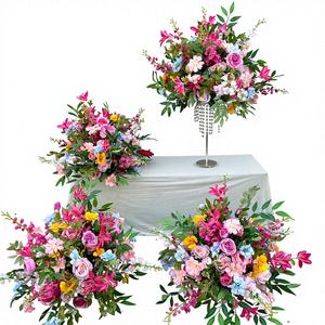 Centros de Mesa Florales Personalizados para Boda, Decoración de Boda, Rosa de Seda Colorida, Bola de Flores Artificiales Modelo PFB-81/86B para Boda - Product Image 1